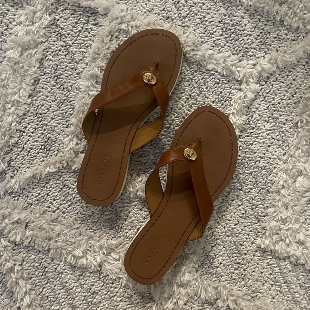 Coach brown lock sandals - size 5.5